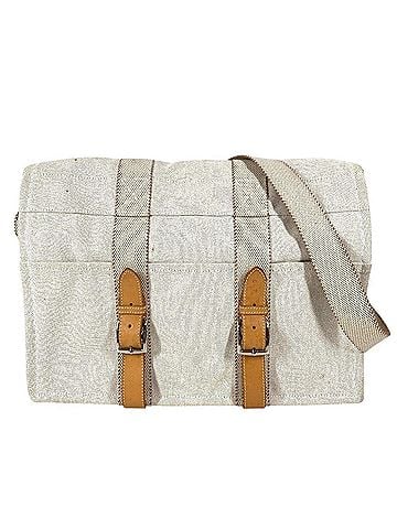 Hermès HERMES Hermes Mother's Bag, Crossbody Flap Shoulder Cotton Leather, Men's &amp; Women's, Beige (view 1)