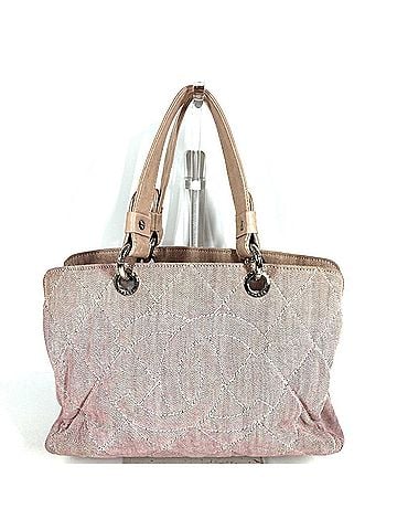 Chanel CHANEL denim CC logo bag, large Coco logo, shoulder handbag, cotton, women's, pink. (view 1)