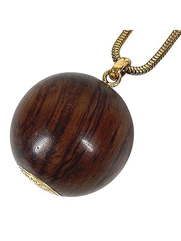 Hermès HERMES Hermes Accessories Sellier Logo Wood Ball Chain Necklace Pendant Accessory Metal Men's Women's Brown (view 1)