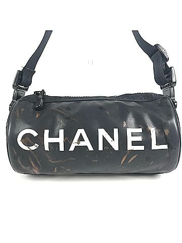 Chanel CHANEL Sport CC Coco Mark Logo Cylindrical Shoulder Bag, One-Shoulder, Semi-Shoulder, Mini Nylon, Men's, Women's, Black (view 2)