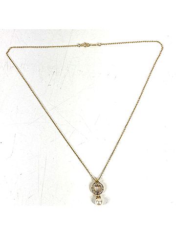 Tiffany & Co. TIFFANY&amp;Co. Tiffany &amp; Co. Jewelry 18K Gold Doorknob Akoya Pearl Diamond Chain Necklace YG750 Men's Women's (view 2)