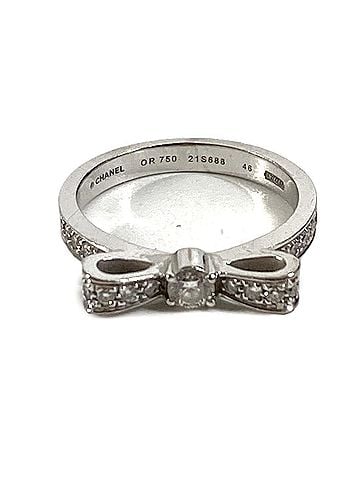 Chanel CHANEL J3412 Jewelry, 18K White Gold, Ruban de Chanel Diamond Ribbon Ring, WG750, Women's Silver (view 1)