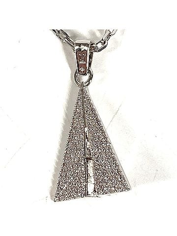 Louis Vuitton LOUIS VUITTON M01034 Rhinestone Pendant LV Paperplane Accessory Jewelry Chain Necklace Metal Men's Women's Silver (view 1)