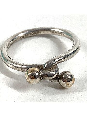 Tiffany & Co. TIFFANY&amp;Co. Tiffany 18K Gold Love Knot Ring Jewelry Accessory SV925 YG750 Women's Silver 1 (view 1)