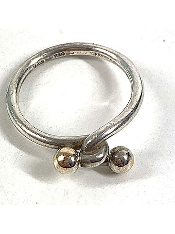 Tiffany & Co. TIFFANY&amp;Co. Tiffany 18K Gold Love Knot Ring Jewelry Accessory SV925 YG750 Women's Silver 1 (view 2)