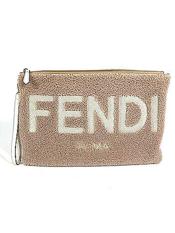 Fendi FENDI 8N0178 Logo Shearling Fur Bag, Second Handbag, Pouch, Clutch Leather, Men's &amp; Women's, Pink Beige (view 1)