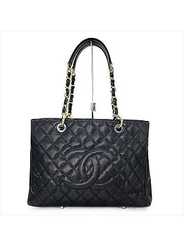 Chanel CHANEL Matelasse Grand GST Tote Bag Caviar Skin A50995 Black Coco Mark Women's (view 1)