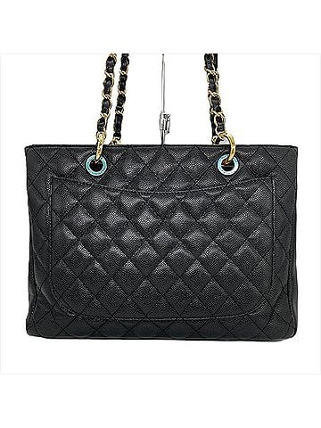 Chanel CHANEL Matelasse Grand GST Tote Bag Caviar Skin A50995 Black Coco Mark Women's (view 2)