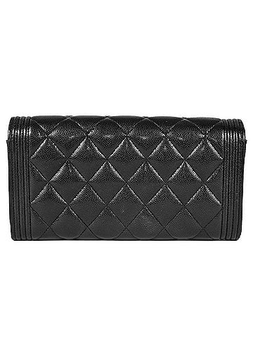 Chanel CHANEL Boy Chanel Long Wallet Caviar Skin Black (view 2)