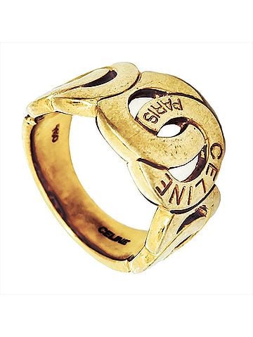 Céline Celine Circle Logo Ring, approximately 18K Yellow Gold, 10.6g (view 1)