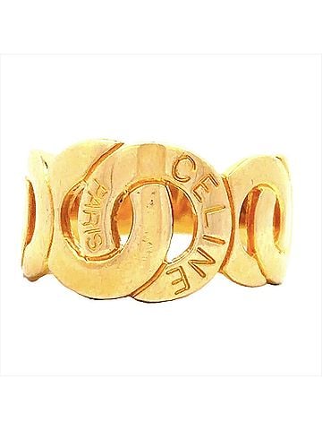 Céline Celine Circle Logo Ring, approximately 18K Yellow Gold, 10.6g (view 2)