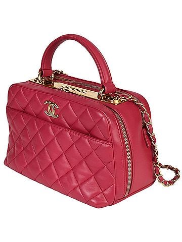 Chanel CHANEL Matelasse Coco Mark 2way Bowling Bag No. 23 (manufactured in 2016) Handbag Shoulder Lambskin Pink (view 2)