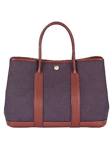 Hermès Hermes HERMES Garden TPM Tote Bag ?Q stamp (manufactured around 2013) engraved Bleu de Malte Rouge H Toile Criss Cross Buffle Skipper (view 1)