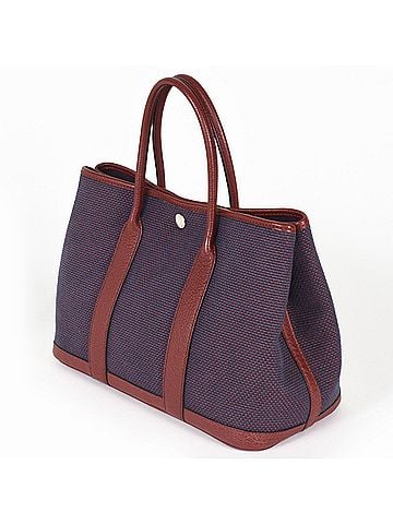 Hermès Hermes HERMES Garden TPM Tote Bag ?Q stamp (manufactured around 2013) engraved Bleu de Malte Rouge H Toile Criss Cross Buffle Skipper (view 2)