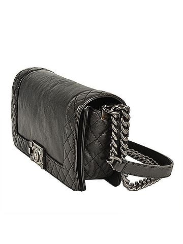 Chanel CHANEL Boy Chanel Shoulder Bag Calfskin A92193 Black 18th Series Leather Coco Mark (view 2)