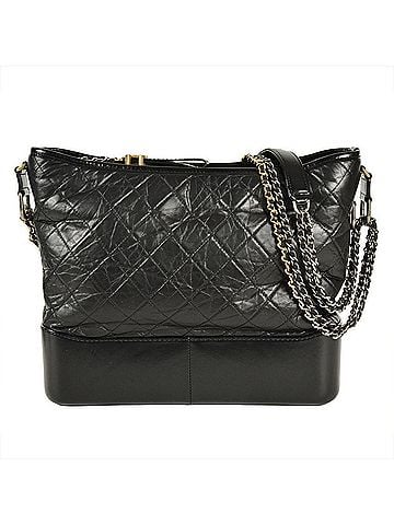 Chanel CHANEL Gabrielle de Chanel Large Hobo Shoulder Bag Calfskin Black Chain 24th Series (2018 Production) Women's (view 1)