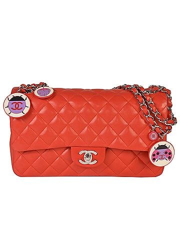 Chanel CHANEL Matelasse 25 No. 8 W Chain Shoulder Bag Coco Mark Ladybug Lambskin Red (view 1)