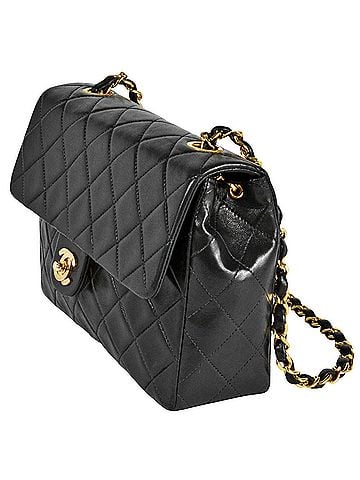Chanel CHANEL Mini Matelasse 20 Single Flap Chain Shoulder Bag Lambskin A01163 Black (view 2)