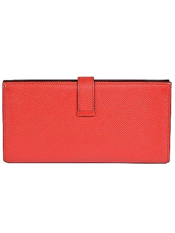 Hermès HERMES Long wallet with coin purse Bearn Soufflé Verso C engraved (manufactured in 2018) Vaux Epson Capucines Rouge Ash (view 2)