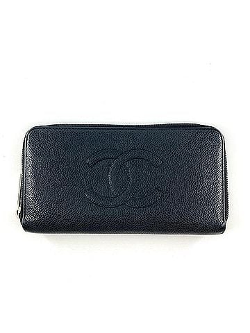 Chanel CHANEL Coco Mark Round Leather A50071 Black Caviar Skin Long Wallet (view 2)