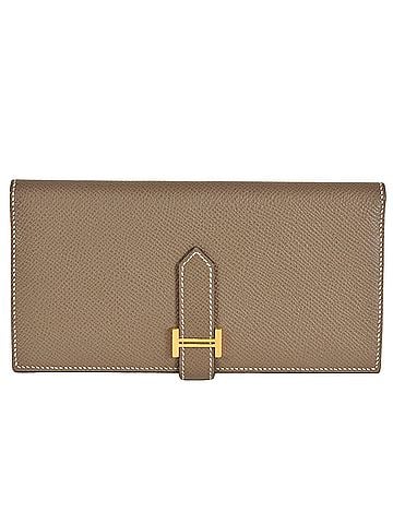 Hermès Hermes HERMES Bearn Souffle Long Wallet Epsom Leather Y Stamp Etoupe ITWR6DMZECQU (view 1)