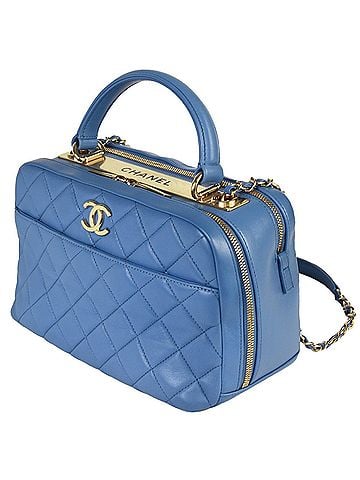 Chanel CHANEL Matelasse Coco Mark 2way Bowling Bag No. 27 Handbag Shoulder Lambskin Blue (view 2)