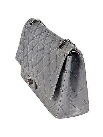 Chanel CHANEL Matelasse Double Flap Chain Shoulder Bag Leather 2.55 Grey (view 2)