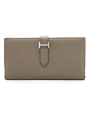 Hermès Hermes HERMES Bearn Soufflet Verso Long Wallet Veau Epsom C Stamp Gris Asphalt Blue Indigo (view 1)