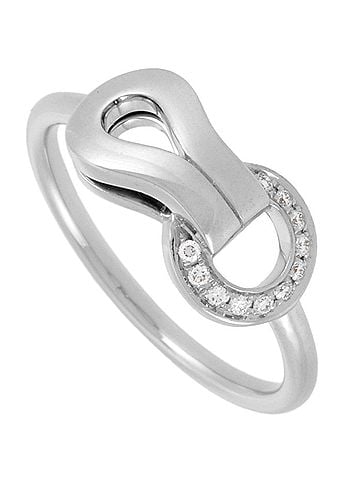 Cartier Cartier Agraffe Ring, Diamond, #48, 18K White Gold, 2.6g (view 1)