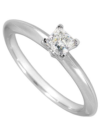 Tiffany & Co. Tiffany &amp; Co. Solitaire Princess Cut Ring with 0.23ct Diamond, Approximately 3.6g, Platinum, Pt950, Women's (view 1)