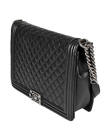 Chanel CHANEL Boy Chanel Matelasse Coco Mark Chain Shoulder Bag No. 17 (manufactured in 2013) Caviar Skin Black (view 2)