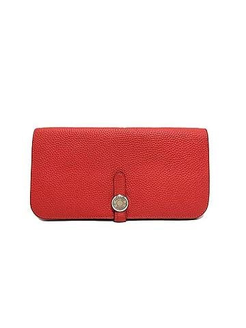 Hermès Hermes Dogon Long Wallet, Togo Leather, T Stamp, Vermilion, Silver Hardware (view 1)