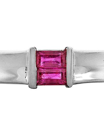 Tiffany & Co. Tiffany &amp; Co. Stackable Band Ring with Ruby, 18K White Gold, 4.8g, by Elsa Peretti, for Women (view 2)