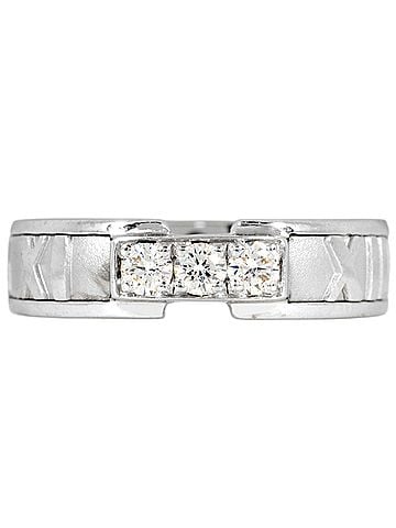 Tiffany & Co. Tiffany &amp; Co. Atlas Ring, approx. 6.8g, 18K White Gold with 3 Diamonds (view 2)