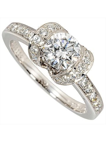 Tiffany & Co. Tiffany &amp; Co. Ribbon Engagement Ring with 0.61ct Diamond, Approximately, Platinum 950, 5.2g, Solitaire, Women's (view 2)