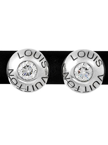 Louis Vuitton Louis Vuitton Crew Earrings with Diamonds, 18K White Gold, 2.6g Total, Women's (view 1)