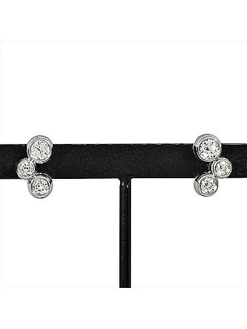 Tiffany & Co. Tiffany &amp; Co. Bubble Earrings with Diamonds, Pt950, 3.4g, Platinum, Women's (view 1)