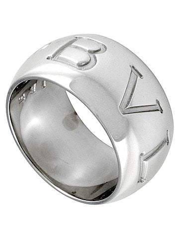 Bvlgari BVLGARI Monologo Ring #51 18KWG 12.1g White Gold (view 1)
