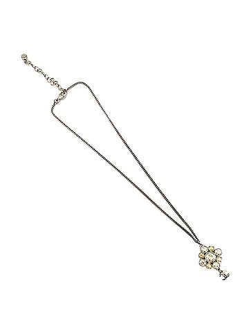 Chanel Chanel Coco Mark Rhinestone Necklace, Metal Rhinestone, A13V, Silver, Women's (view 2)