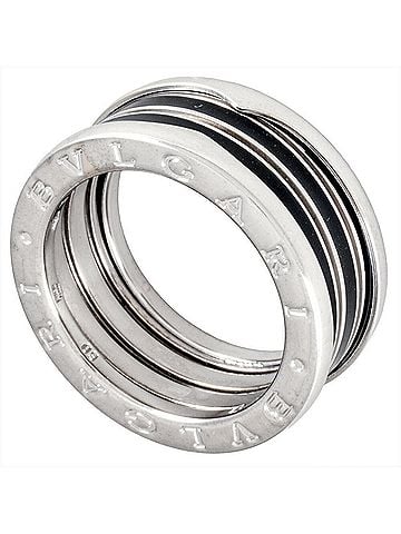 Bvlgari BVLGARI B.zero1 Black Enamel Lacquer Ring #60 18KWG 15.6g White Gold (view 1)