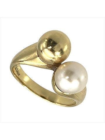 Christian Dior Christian Dior Dior ring, approximately 18K yellow gold, 6.6g, pearl, vintage style, women's. (view 1)
