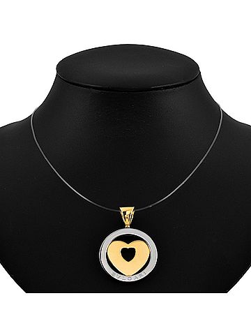 Bvlgari Bulgari BVLGARI Tondo Heart Pendant Top YG x SSg 18K (view 2)