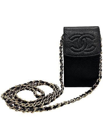 Chanel CHANEL Coco Mark Cigarette Case Shoulder Bag in Black Caviar Skin (view 2)