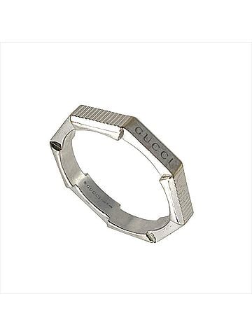 Gucci Gucci Link to Love Ring, Size #18, 18K White Gold, 5.5g, Men's (view 1)