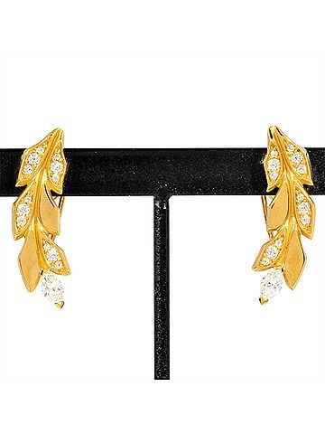 Tiffany & Co. Tiffany &amp; Co. Victoria Vine Climber Earrings with 0.165ct Diamonds and 5.9g 18K Yellow Gold for Women (view 1)