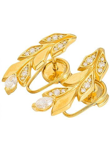Tiffany & Co. Tiffany &amp; Co. Victoria Vine Climber Earrings with 0.165ct Diamonds and 5.9g 18K Yellow Gold for Women (view 2)