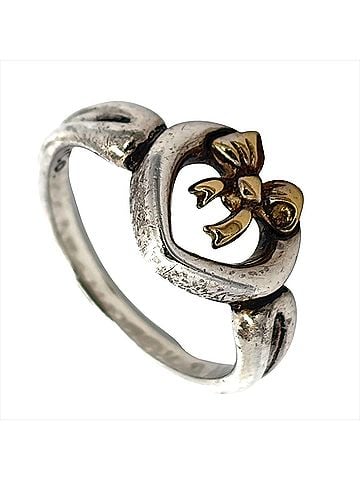 Tiffany & Co. Tiffany &amp; Co. Heart Ribbon Ring, approximately 3.2g, SV925 sterling silver, 18K yellow gold. (view 1)