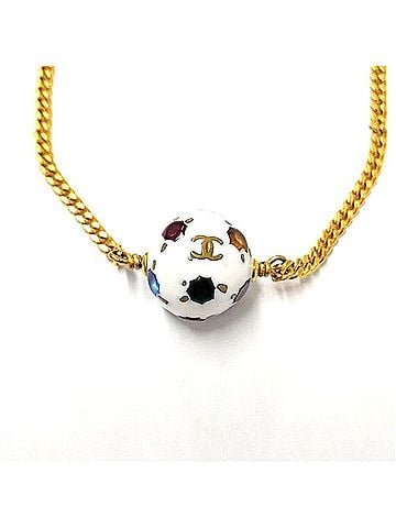 Chanel Chanel CHANEL Soccer Ball Multi-Stone Coco Mark Bracelet Metal g 98P Gold (view 2)