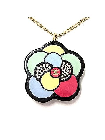 Chanel Chanel CHANEL 08C Camellia Coco Mark Necklace Metal G Rhinestone Gold (view 1)