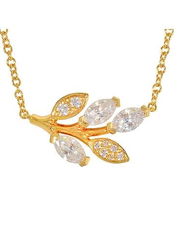 Tiffany & Co. Tiffany &amp; Co. Victoria Branch Necklace with 0.31ct Diamond, 2.3g, 18KYG Marquise Yellow Gold, Women's (view 1)